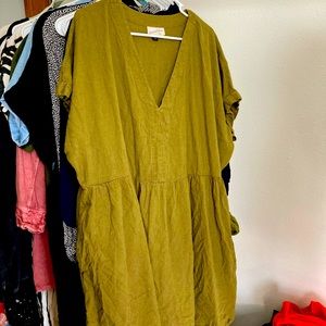 Green shirt dress
